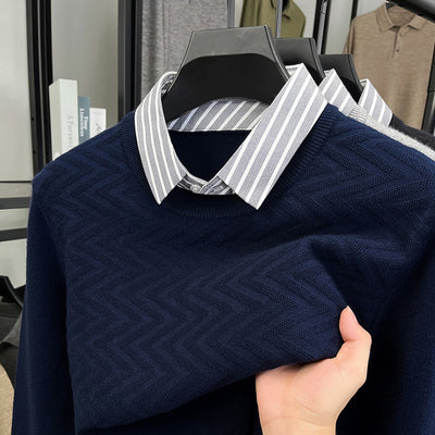 Suéter Casual Bicolor de Manga Larga para Hombre - Image 8