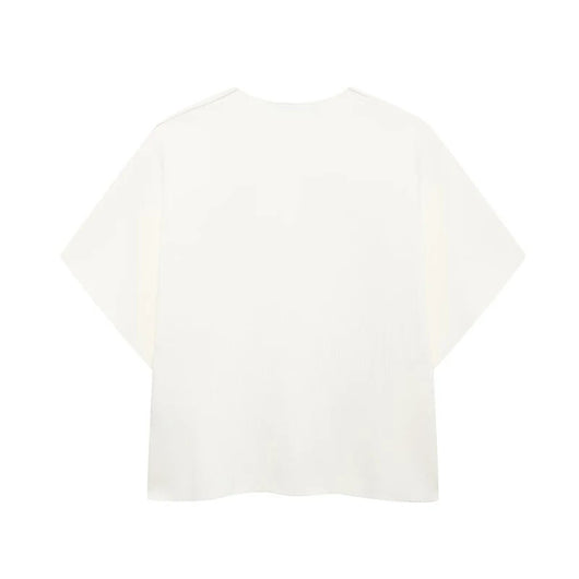 Blusa Rayada Cuello Redondo con Abertura y Manga Corta - Image 24