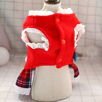 Abrigo Navideño Cuadros Rojos para Perros - Diseño Festivo - Image 12