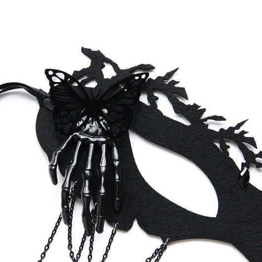 Máscara de Calavera Gótica con Huesos y Borlas para Disfraz de Halloween - Image 10