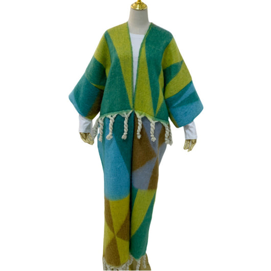 Bata Retro Geométrica Reversible de Doble Cara para Mujer - Image 4
