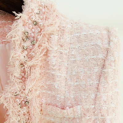 Chaqueta Pesada con Cuentas y Flecos de Hebilla de Diamante - Image 11