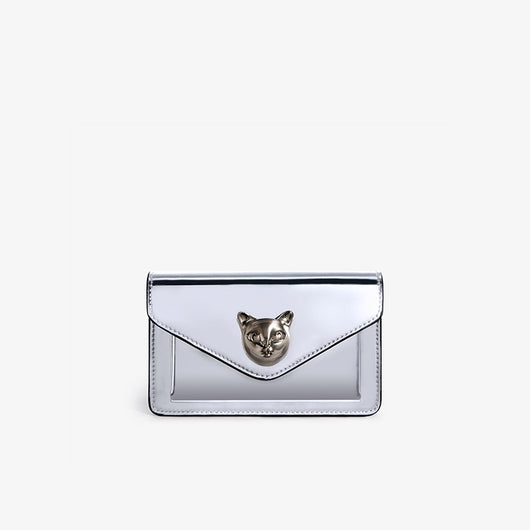 Bolso de Cadena Lujo Minimalista con Detalle de Cabeza de Gato - Image 11