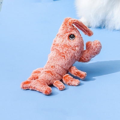 Pink plush shrimp pet toy with black eyes, designed for cats, on a white background. "Random color" text. - Image 12