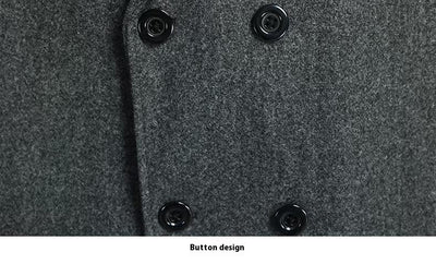 Abrigo de Lana Holgado Doble Botonadura Largo Casual para Hombre - Image 8