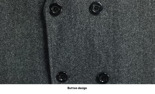 Abrigo de Lana Holgado Doble Botonadura Largo Casual para Hombre - Image 8