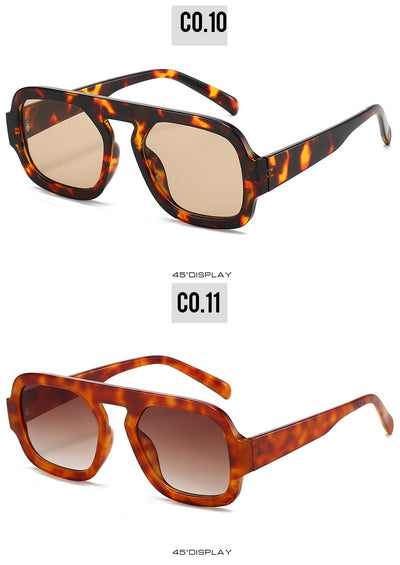 Men's and women's pilot sunglasses with a black plastic frame and vibrant orange-yellow lenses. - Image 20