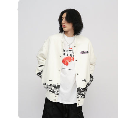 Chaqueta Fina Estampado Planeta Graffiti para Hombre - Image 6