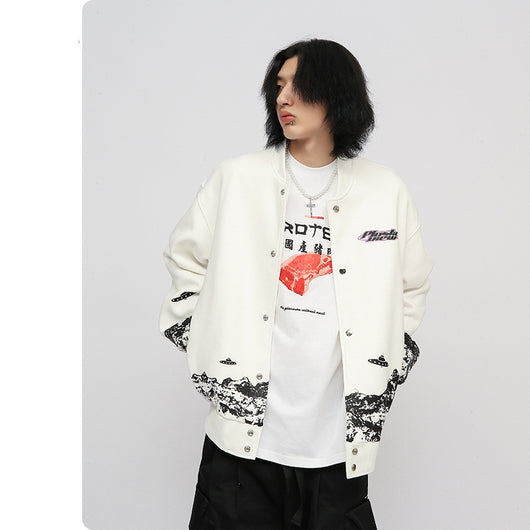Chaqueta Fina Estampado Planeta Graffiti para Hombre - Image 6