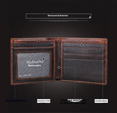 Cartera de Cuero Artesanal Grabada Retro para Hombre - Image 82