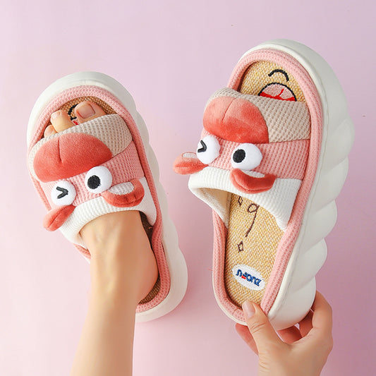 Pantuflas de Lino para Mujer Suela Gruesa Cuatro Estaciones - Image 2