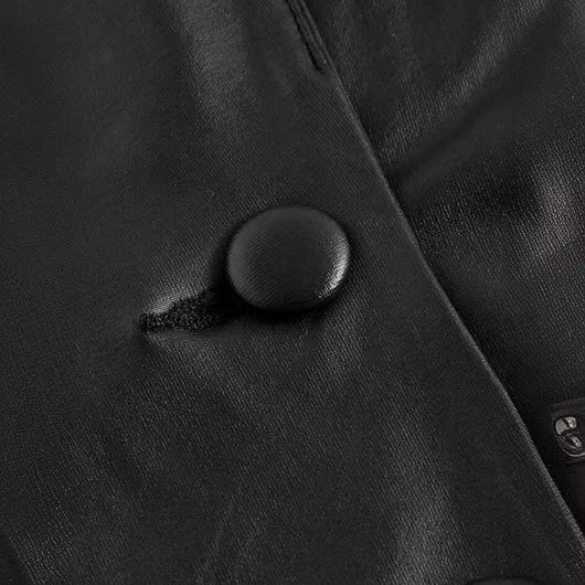 Chaleco de Cuero Premium con Cuello y Botones - Image 4