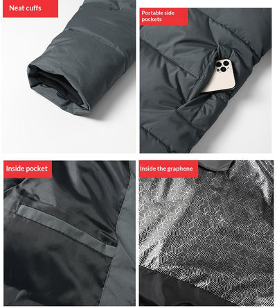 Chaqueta de Algodón Graphene para Hombre con Capucha Desmontable - Extra Gruesa y Moderna - Image 17