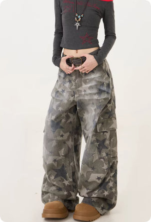 Jeans Cargo Camuflaje Retro Americano para Mujer - Image 6