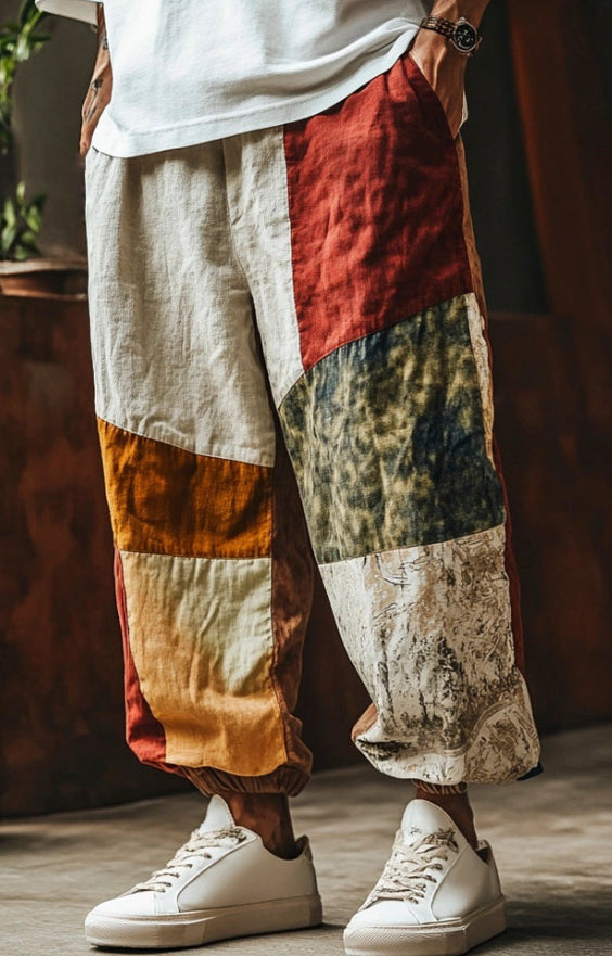 Pantalones Hombre Estampado 3D Corte Recto Oversize