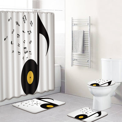 Juego de Baño Musical 4 Piezas - Tapete Antideslizante y Cortina de Ducha - Image 8