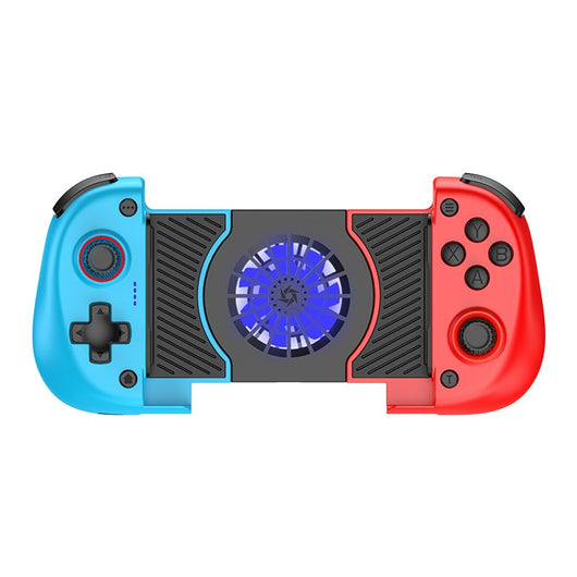 X3 stretching game controller with a blue left grip, red right grip, and a central cooling fan. - Image 6