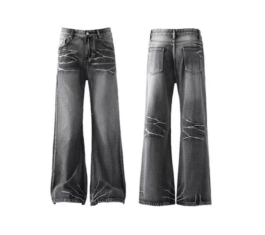 Jeans Micro Acampanados Desgastados con Efecto Rayo - Image 16