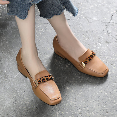 Zapatos Casuales de Cuero Genuino con Estampado Leopardo - Diseño Versátil - Image 3