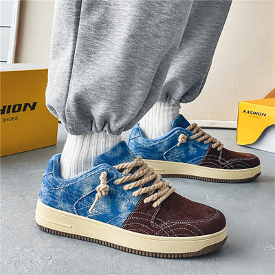 Zapatos de Skate Denim Casual para Hombre - Cordones Planos