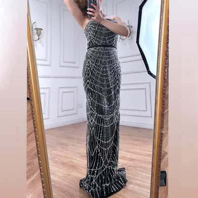 Vestido Largo de Lujo Pearl con Caída Elegante - Image 7