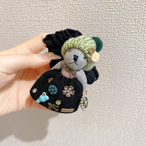 Pulsera Elástica Infantil Oso Corazón con Cristales Brillantes