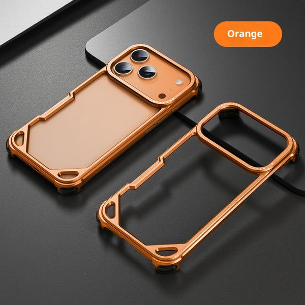 Funda Protectora iPhone 15 con Marco de Hebilla Caballito de Mar y Lente de Metal