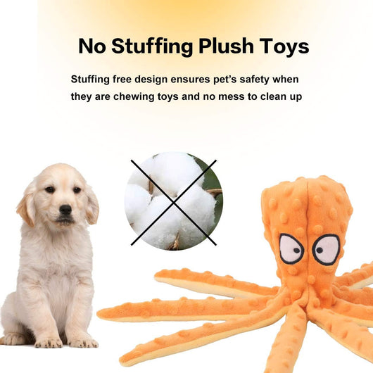 Juguete de Pulpo Chirriante para Perros - Juguete de Goma sin Relleno para Masticación y Dentición - Image 9