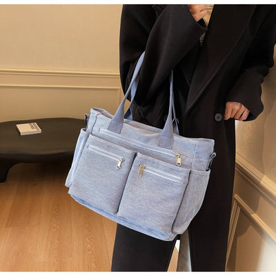 Bolso Tote de Mezclilla Retro Capacidad Extra para Mujer - Image 38