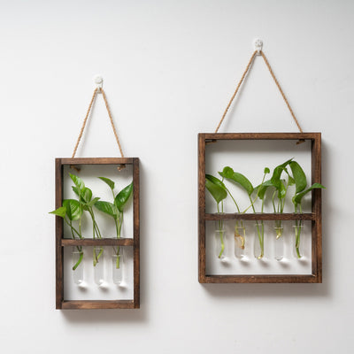 Jarrón Hidropónico de Madera y Vidrio - Decoración Retro para Dormitorio y Sala - Image 3
