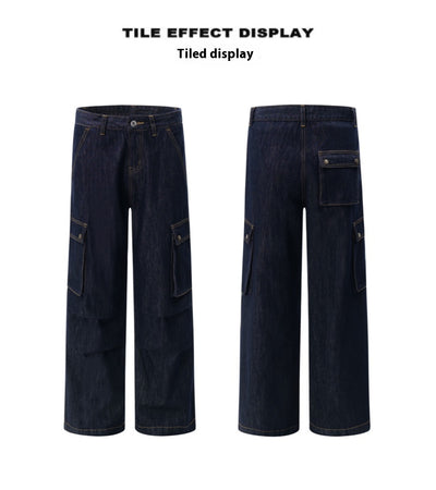 Pantalones Cargo Rectos de Pierna Ancha para Mujer con Múltiples Bolsillos - Image 10