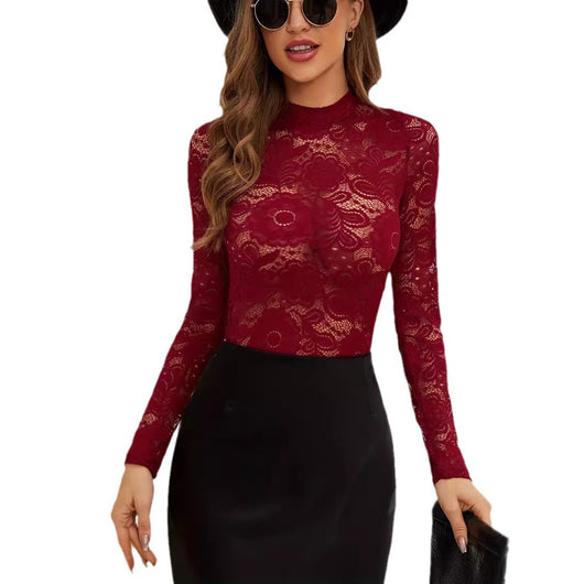 Blusa de Encaje Manga Larga Reductora Versátil - Image 5