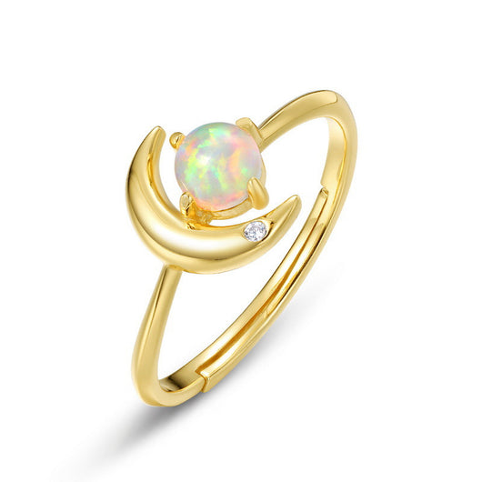 Anillo de Plata Esterlina 925 con Estrella y Luna - Lujo Minimalista para Mujer - Image 9