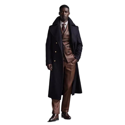 Abrigo Largo de Lana Premium Hasta la Rodilla para Hombre - Image 6
