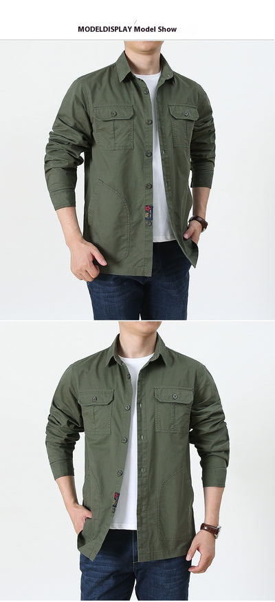 Camisa Manga Larga Casual Hombre Talla Grande - Ligera Cuatro Estaciones - Image 11