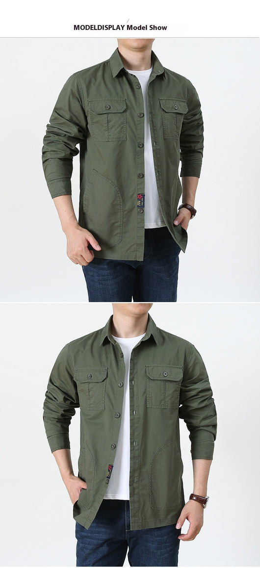 Camisa Manga Larga Casual Hombre Talla Grande - Ligera Cuatro Estaciones - Image 11