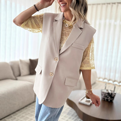Chaleco Casual Suelto de Color Liso para Mujer - Image 6