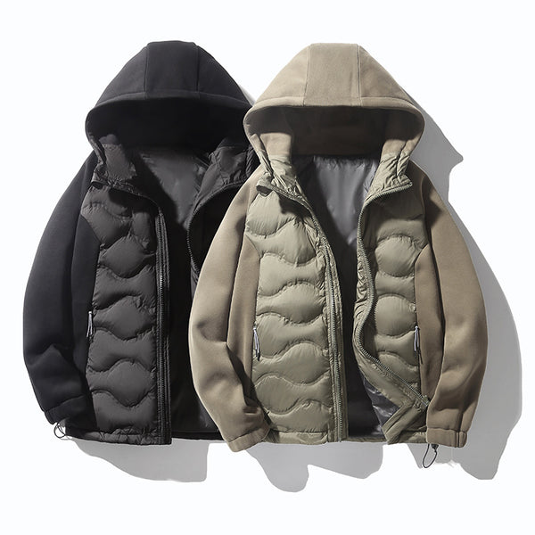 Chaqueta Acolchada Minimalista con Costuras de Contraste