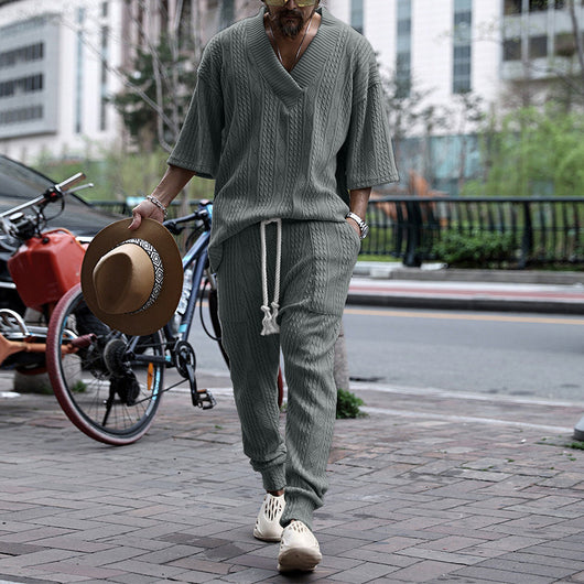 Conjunto Casual Hombre: Playera Suelta Manga Corta + Pantalón - Image 18