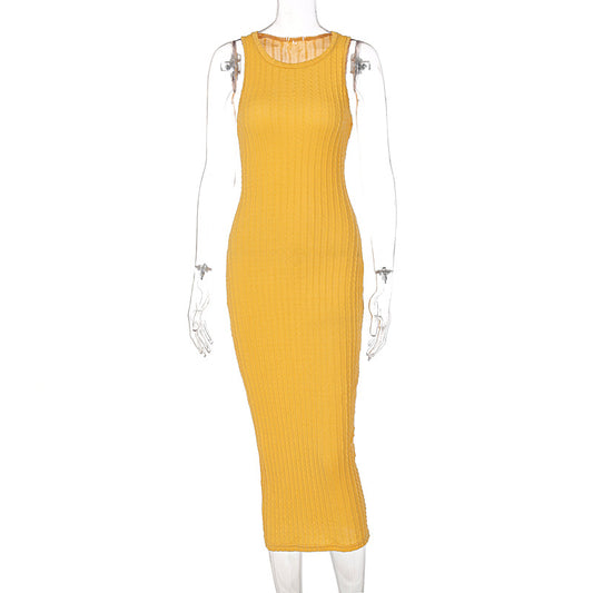 Vestido Tejido sin Mangas Cuello Redondo para Mujer - Estilo Otoño - Image 2
