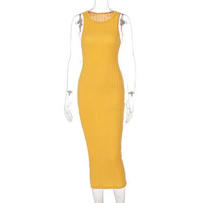 Vestido Tejido sin Mangas Cuello Redondo para Mujer - Estilo Otoño - Image 2