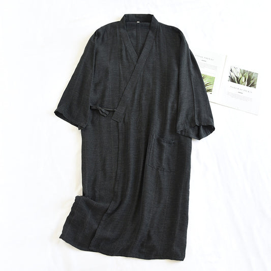 Pijama Kimono Estilo Japonés con Cierre de Cordones - Algodón Puro Ligero para Primavera y Verano - Image 2