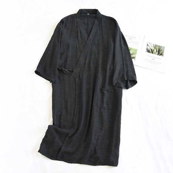 Pijama Kimono Estilo Japonés con Cierre de Cordones - Algodón Puro Ligero para Primavera y Verano