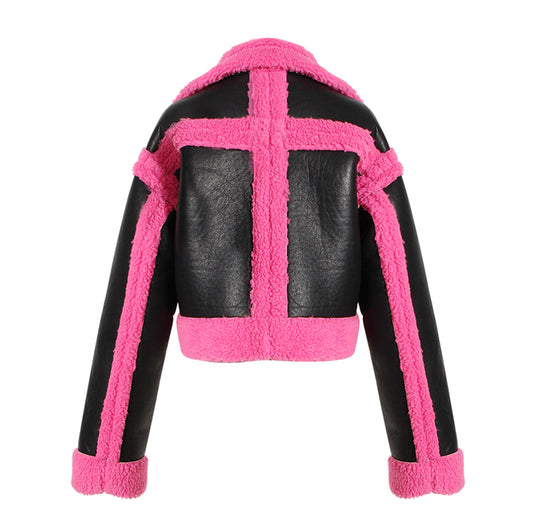 Chaqueta de Motocicleta de Cuero Estilo Europeo con Solapa Grande - Image 2