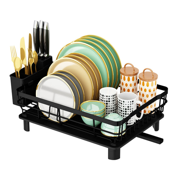 Escurridor Organizador de Cocina de Dos Niveles para Platos y Tazones