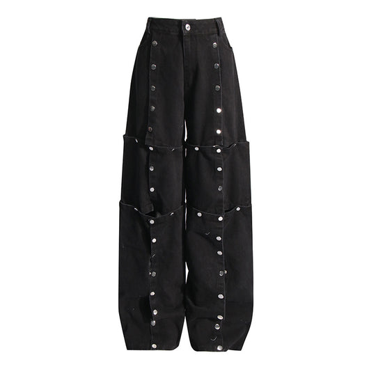 Jeans Talle Alto Irregular con Botones Desmontables - Image 25