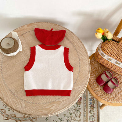 Chaleco Tejido de Algodón para Niños con Diseño Jacquard Setas - Image 9