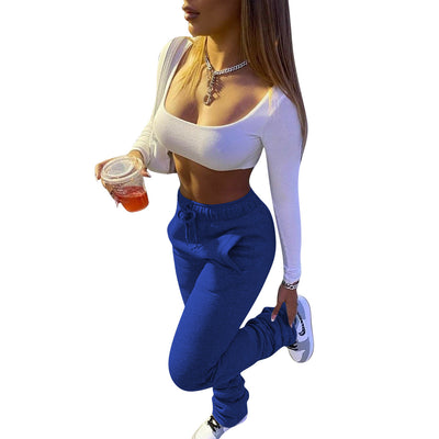 Pantalones Casuales Gruesos con Efecto Apilado para Mujer - Image 16