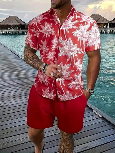 Traje Hawaiano Hombre 3D Estampado Manga Corta - Image 8
