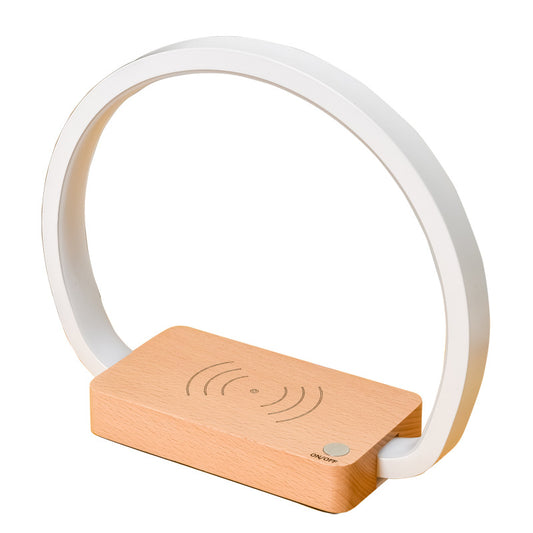 Lámpara Nocturna de Madera con Carga Inalámbrica Rápida - Image 2
